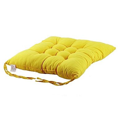 PiccoCasa Decor Seat Cushion Pillow, Cotton Blends Office Home Living Room Square Strap Design Chair Cushion Pad, Yellow 15.7". View a larger version of this product image.