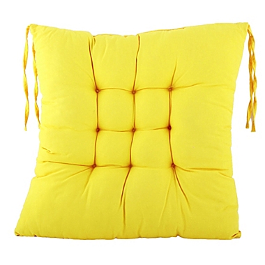 PiccoCasa Decor Seat Cushion Pillow, Cotton Blends Office Home Living Room Square Strap Design Chair Cushion Pad, Yellow 15.7". View a larger version of this product image.