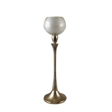 Kingston Living 18" White and Gold Glass Goblet Votive Holder. View a larger version of this product image.