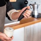 Alternate image 1 for PowerLix Milk Frother Handheld Battery Operated Electric Whisk Foam Maker For Coffee - With Stainless Steel Stand Included