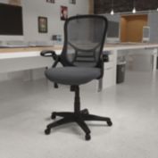 Flash Furniture High Back Dark Gray Mesh Ergonomic Swivel Office Chair with Black Frame and Flip-up Arms