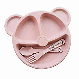 Bear Meal Plate With Separate Food Spaces 3pcs Set