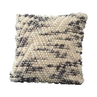 Slickblue 18 Inch Decorative Throw Pillow Cover, Beaded Chevron, Cream Fabric. View a larger version of this product image.