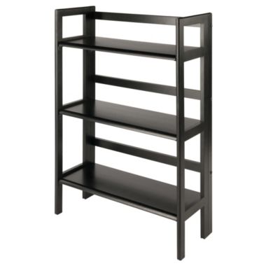 Terry 3-Tier Foldable Shelf, Stackable, Black. View a larger version of this product image.