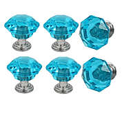 Unique Bargains Decorative Set of 6 Cabinet Diamond Shaped Pull Handles Knob, Kitchen Hardware Cabinet Handles Drawer Handles Knobs