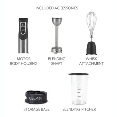 Sur La Table Hand Blender with Whisk & Easy Storage. View a larger version of this product image.