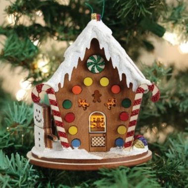 Old World Christmas Hansel & Gretel Gingerbread House Ornament For Christmas Tree, Light Up. View a larger version of this product image.