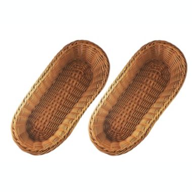 KOVOT Set of 2 Poly-Wicker Bread Basket - 14.5" Woven Polypropylene. View a larger version of this product image.