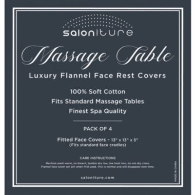 Saloniture 4-Pack Premium 100% Cotton Flannel Face Cradle Covers - Soft Cotton Fitted Massage Table Cradle Cover. View a larger version of this product image.