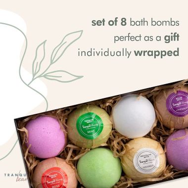Tranquil Beauty Bath Bombs Gift Set For Women/Bath Bomb Set With Essential Oils - 8x Bath. View a larger version of this product image.