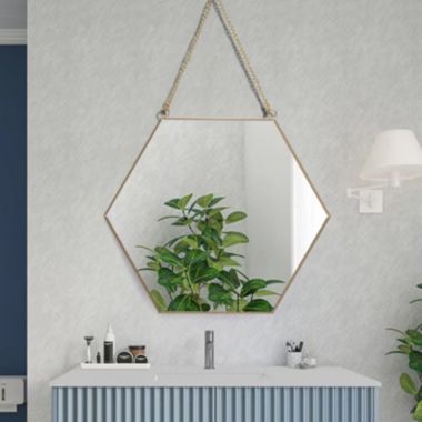 Stock Preferred Wall Mounted Hexagonal Makeup Mirror Bathroom Mirror. View a larger version of this product image.