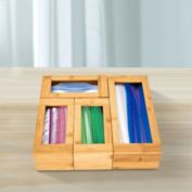 Kitcheniva Bag Storage Organizer, Separate Type Bamboo