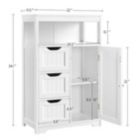 Alternate image 2 for Yaheetech Wooden Bathroom Floor Cabinet Storage Organizer W/ Drawers in White