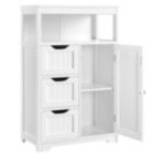 Alternate image 3 for Yaheetech Wooden Bathroom Floor Cabinet Storage Organizer W/ Drawers in White