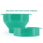 Alternate image 2 for Stock Preferred Microwave Silicone Popcorn Popper Maker Collapsible Bowl Aqua