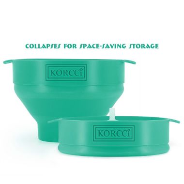 Stock Preferred Microwave Silicone Popcorn Popper Maker Collapsible Bowl Aqua. View a larger version of this product image.
