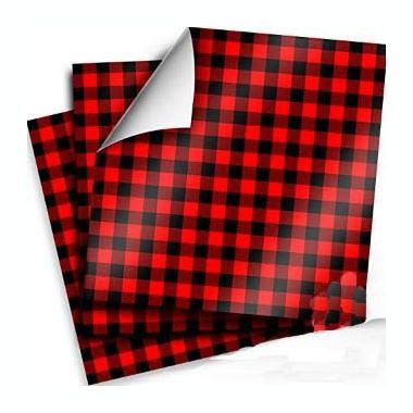 Craftopia Buffalo Plaid Vinyl Self Adhesive Sheets 3-Pack 12 X 12 Red And Black. View a larger version of this product image.