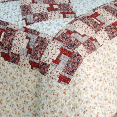Blancho Bedding Fantasy Flowers Cotton 2PC Floral Vermicelli-Quilted Patchwork Quilt Set (Twin Size). View a larger version of this product image.