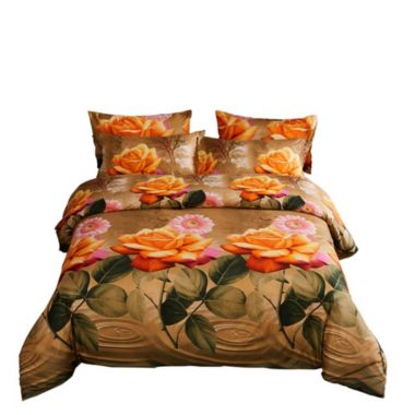 Dolce Mela Home Decorative Queen Size Duvet Cover Set, 6 Piece Luxury Floral Bedding, Eden Dm721Q. View a larger version of this product image.