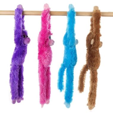Aurora 24" Colorful Hanging Chimp Plush Stuffed Animal Monkey, Purple. View a larger version of this product image.