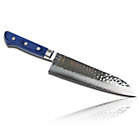Alternate image 1 for Made in Japan   KASUMI 180 by Ginza Steel -  VG10 Damascus Steel  Santoku Knife 180mm Royal Blue handle