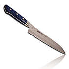 Alternate image 3 for Made in Japan   KASUMI 180 by Ginza Steel -  VG10 Damascus Steel  Santoku Knife 180mm Royal Blue handle
