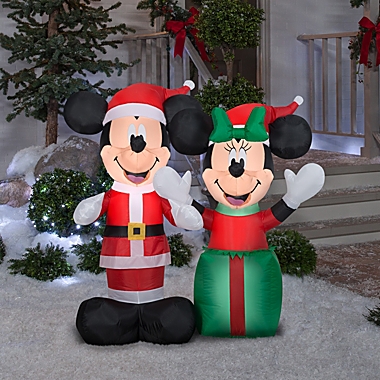 Gemmy Inflatable Mickey Mouse 3.5Ft Tall with Wreath Outdoor Holiday Decoration 