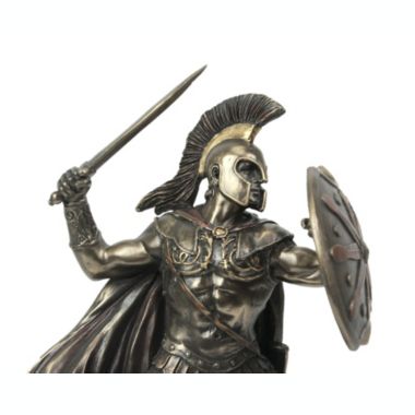 Veronese Design Achilles Trojan War Hero Holding Spear and Shield Tabletop Statue Achilleus. View a larger version of this product image.