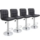 Alternate image 0 for Stock Preferred 4 PCS Modern Swivel Bar Stools with Back in Black