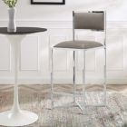 Alternate image 1 for Slickblue Eun 26 Inch Vegan Faux Leather Counter Stool, Chrome Base, Set of 2, Grey