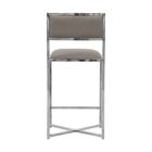 Alternate image 3 for Slickblue Eun 26 Inch Vegan Faux Leather Counter Stool, Chrome Base, Set of 2, Grey