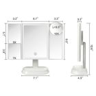 Alternate image 3 for Glam Hobby Led Lighted Mirror w/ Magnifying Portable