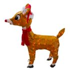 Alternate image 1 for Product Works 29" Brown and Red Pre-Lit Soft Reindeer Christmas Outdoor Decor - Clear Lights