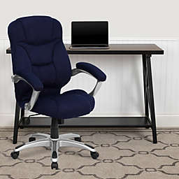 Flash Furniture High Back Navy Blue Microfiber Upholstered Contemporary Office Chair