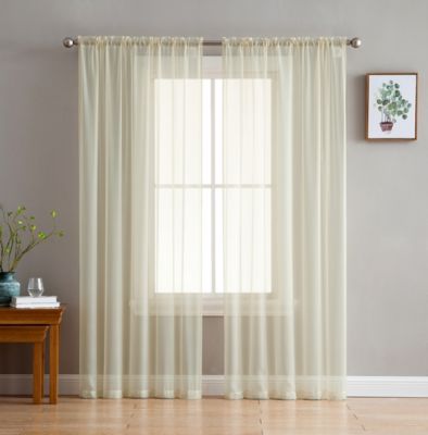 Green Sheer Curtains 54 inches Long Bedroom Window Curtain Sheers 2 Panels Living Room Voile Curtain Panel Sheers Rod Pocket Boy's Room Window Treatment Set