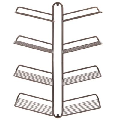 mDesign Metal Shoe Display & Storage Rack, 4 Tier, Wall Mount