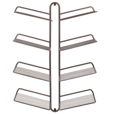 mDesign Metal Shoe Display & Storage Rack, 4 Tier, Wall Mount. View a larger version of this product image.