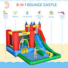 Alternate image 3 for Outsunny Kids Inflatable Water Slide 6 in 1 Bounce House Jumping Castle Water Pool Gun Climbing Wall Basket with Air Blower for Summer Playland