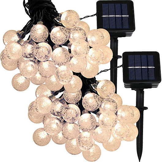 Sunnydaze 30 Count Globe Led Solar, Warm White Globe String Lights
