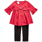 First Impressions Baby Girl&#39;s 2 Pc Ponte Knit Tunic & Printed Leggings Set Red Size 24 Months