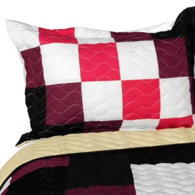 Blancho Bedding Romantic Girl 3PC Vermicelli-Quilted Patchwork Quilt Set (Full/Queen Size). View a larger version of this product image.