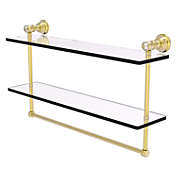 Allied Brass Carolina Crystal Collection 22 Inch Double Glass Shelf with Towel Bar