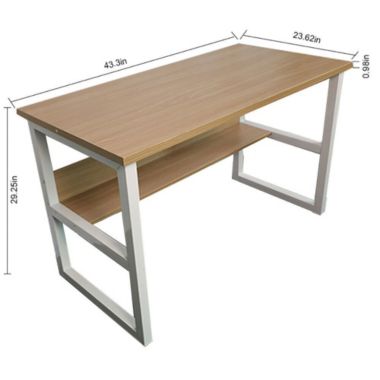 Stock Preferred Wooden Office Computer Desk with Bookshelf in 44.3"x23.62"x29.52" Oak-A. View a larger version of this product image.
