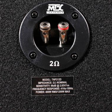MTX Dual 12" Loaded Subwoofer Enclosure Sealed 2 Ohm Terminator 1200W TNE212D. View a larger version of this product image.