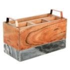 Alternate image 0 for California Designs Grey Marble and Acacia Wood Salad Server Holder