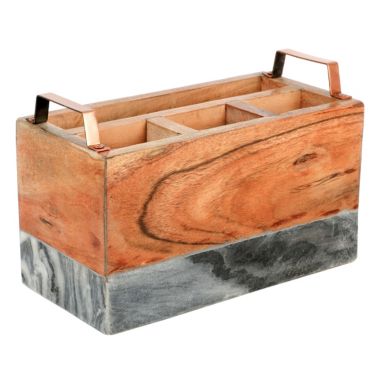 California Designs Grey Marble and Acacia Wood Salad Server Holder. View a larger version of this product image.