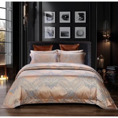 Dolce Mela Home Decorative Duvet Cover Set, 6 Piece Jacquard Bedding, Queen Size - Nantes. View a larger version of this product image.