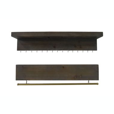 TX USA Dawson Wooden Wall Shelf with Hook - Natural. View a larger version of this product image.