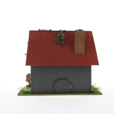 Zingz & Thingz 10.25" Gray and Red Cottage Winery Hanging Birdhouse. View a larger version of this product image.