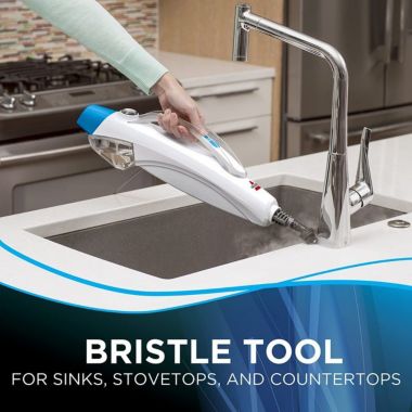 Bissell Steam Mop with Microfiber Pads in White. View a larger version of this product image.